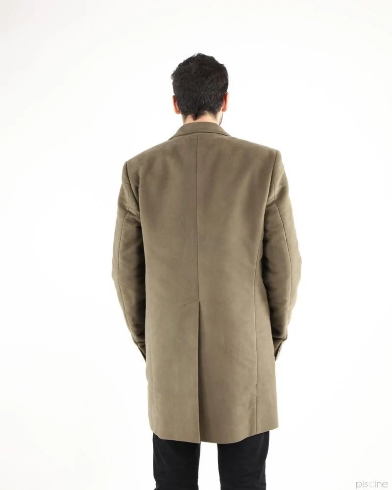 Manteau taupe élégant en suedine Mauro Grifoni 