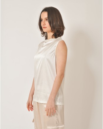 Top en soie beige Fabiana Filippi 