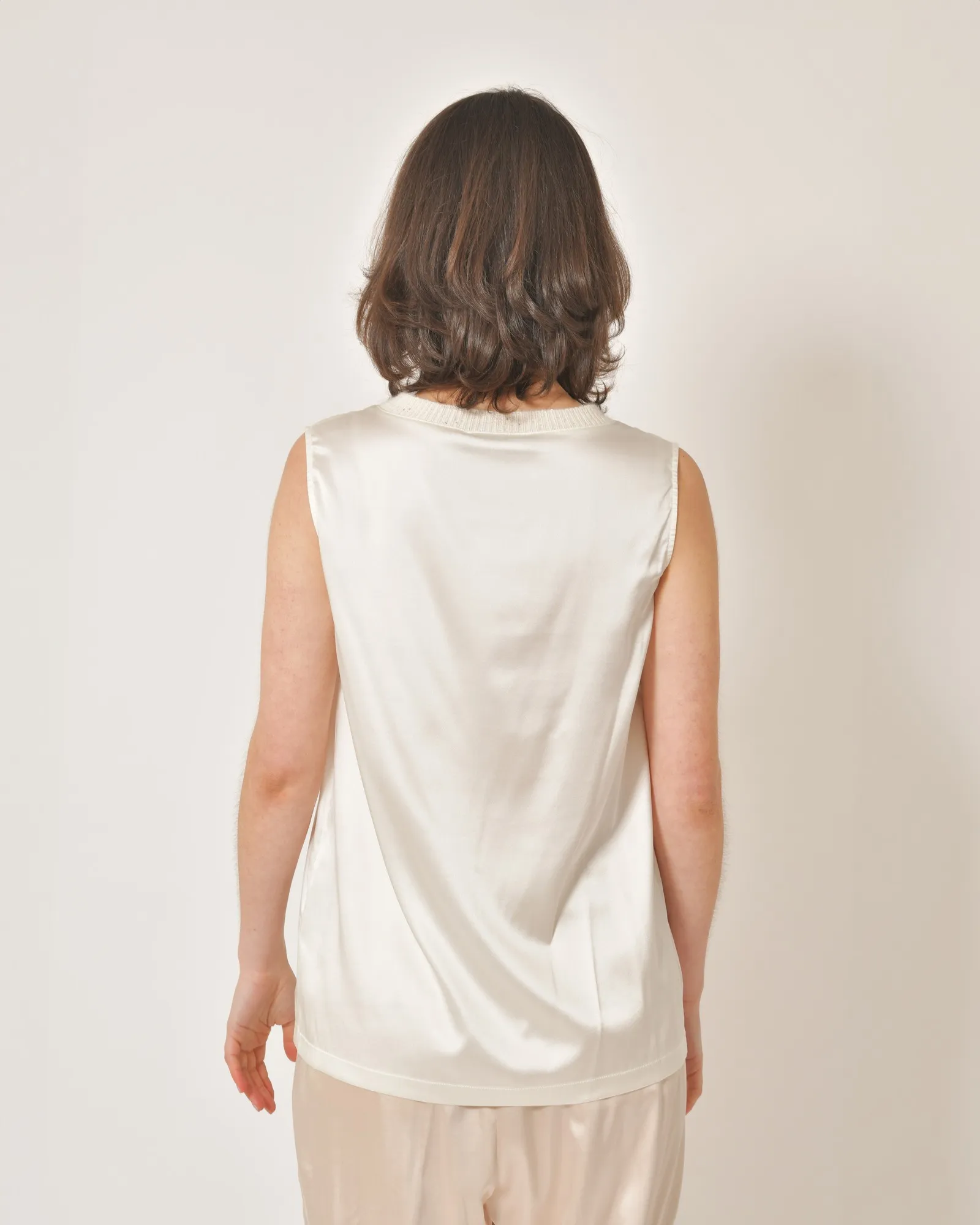 Top en soie beige Fabiana Filippi 