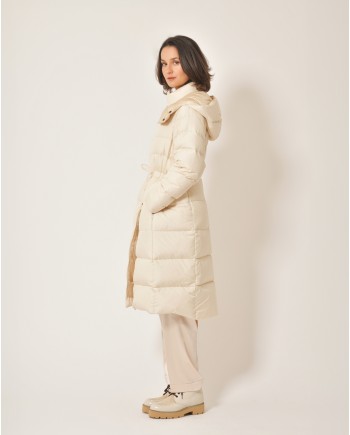 Manteau matelassé beige à capuche Peserico 