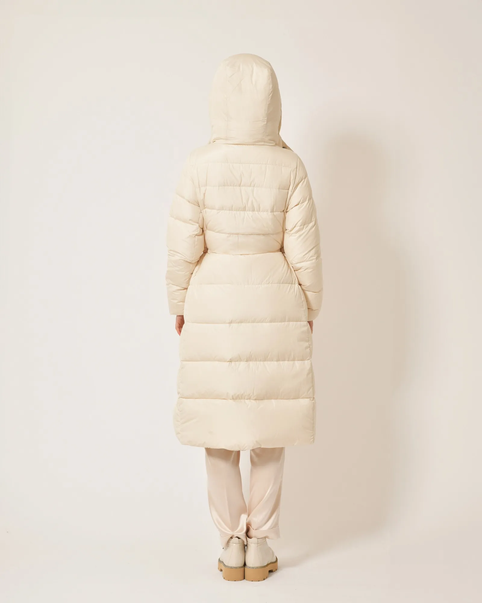 Manteau matelassé beige à capuche Peserico 