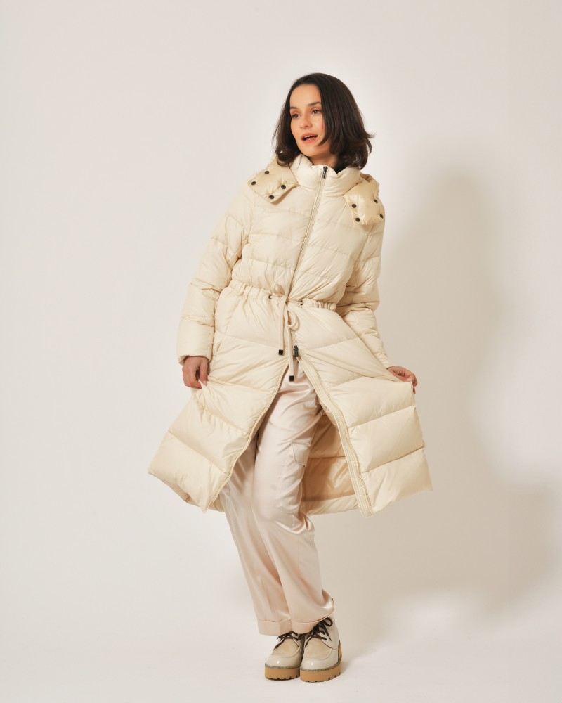 Manteau matelassé beige à capuche Peserico 