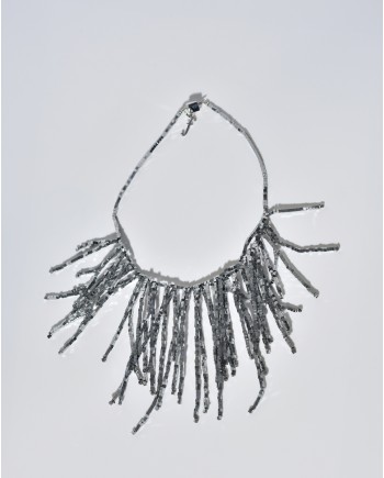 Collier de franges à perles carrés Fabiana Filippi 