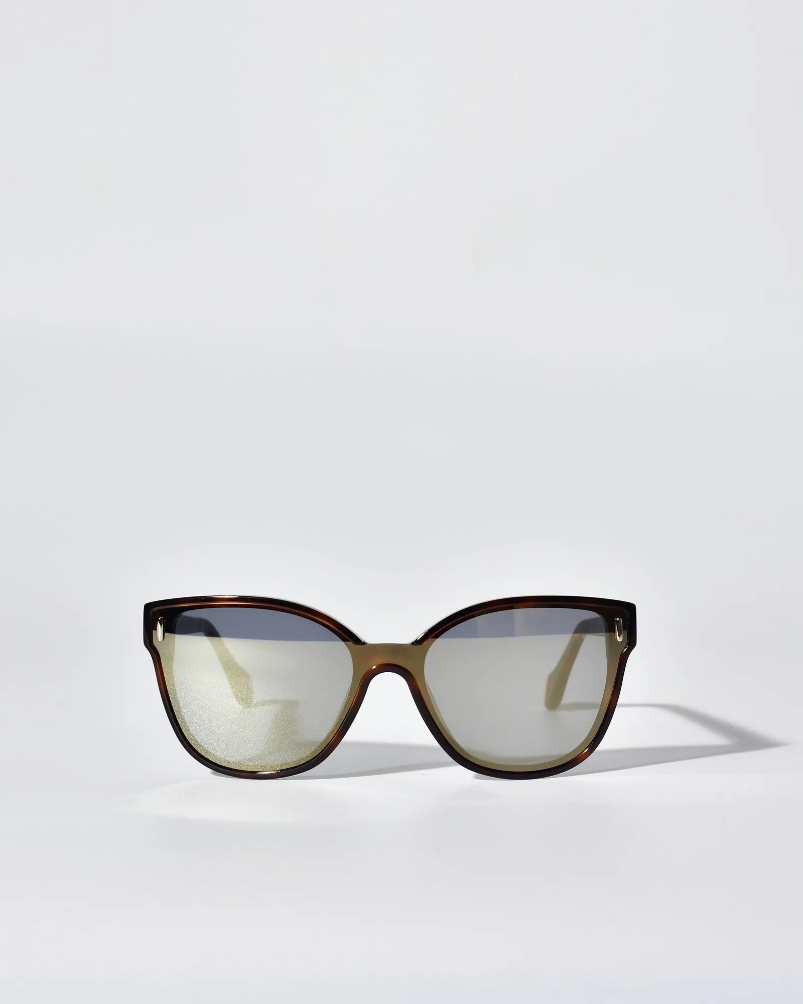 Lunettes marron papillon en verre miroir Carven 