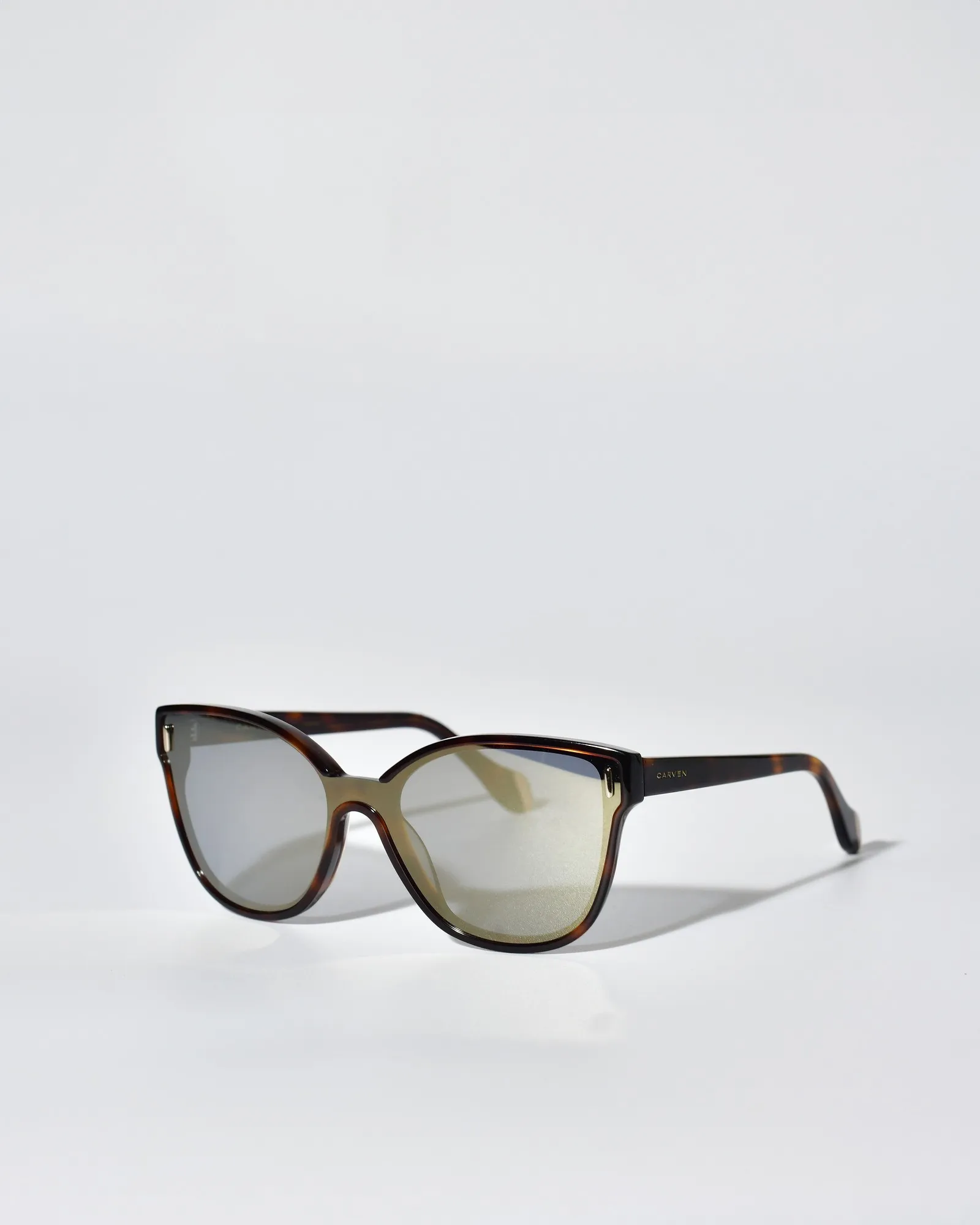 Lunettes marron papillon en verre miroir Carven 