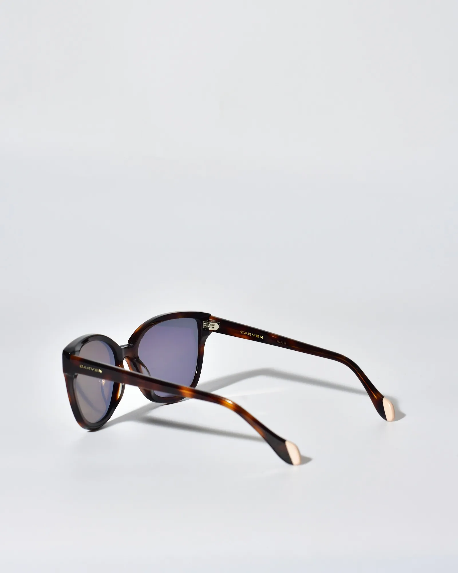 Lunettes marron papillon en verre miroir Carven 