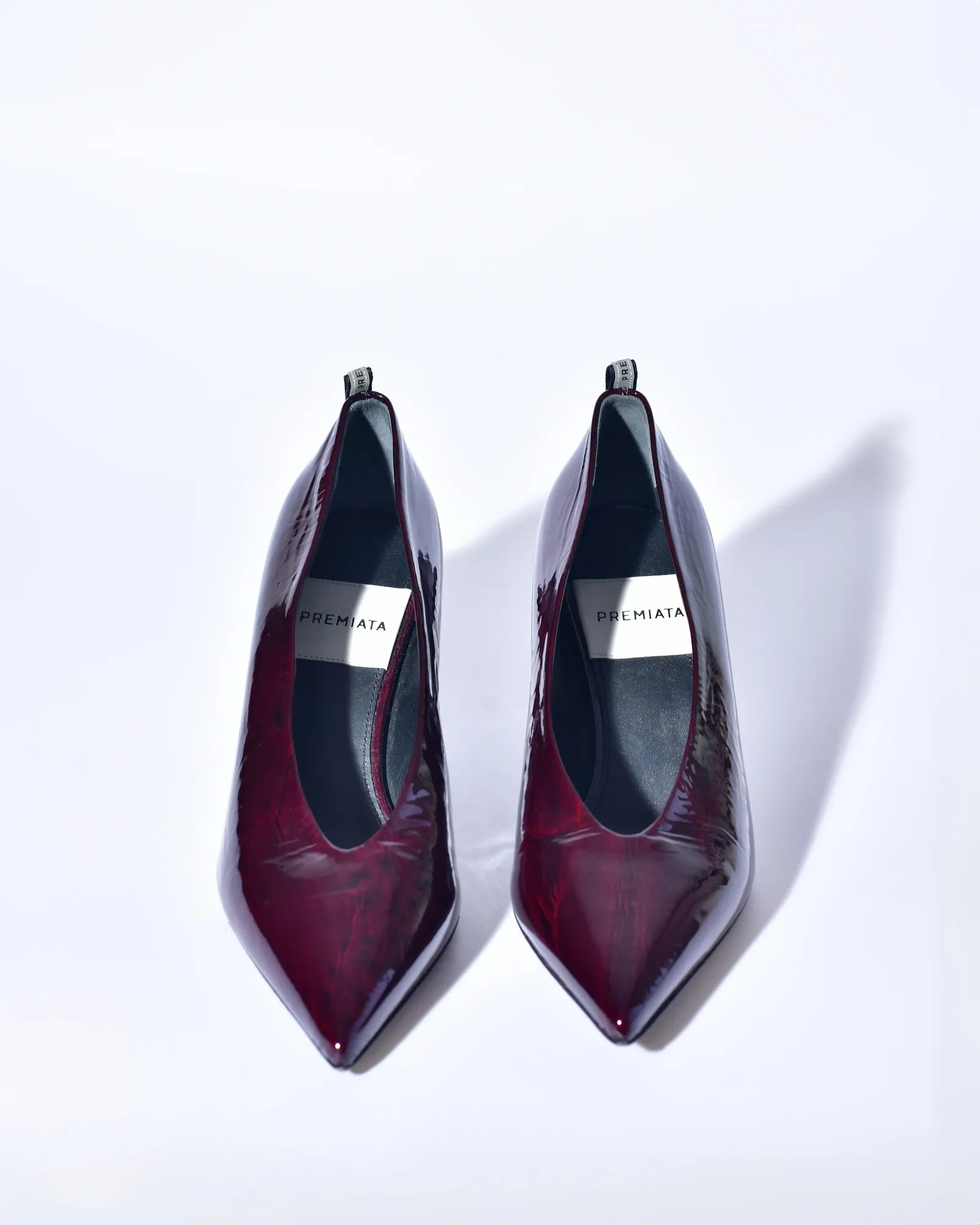 Escarpins en cuir verni couleur bordeaux Premiata 