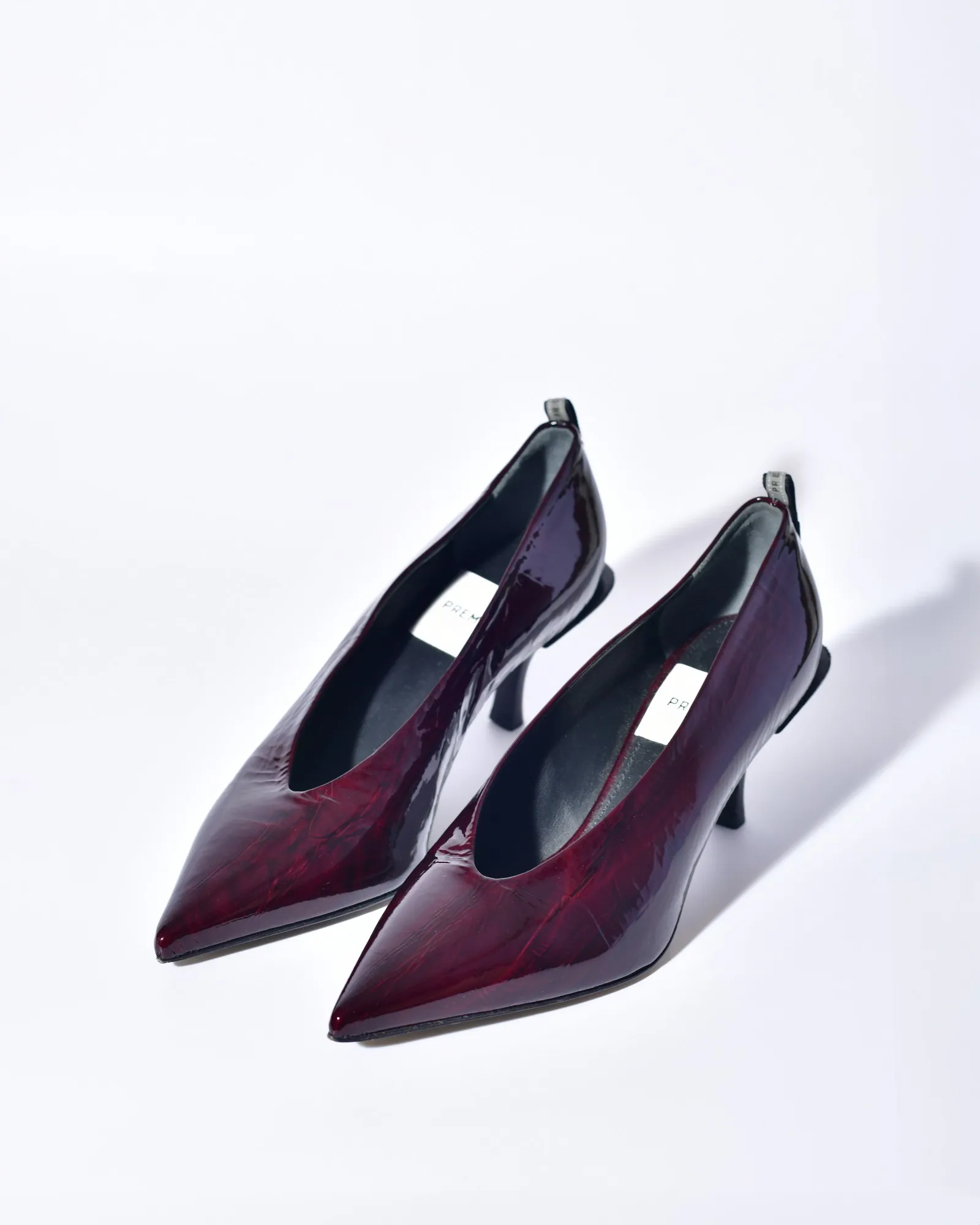 Escarpins en cuir verni couleur bordeaux Premiata 