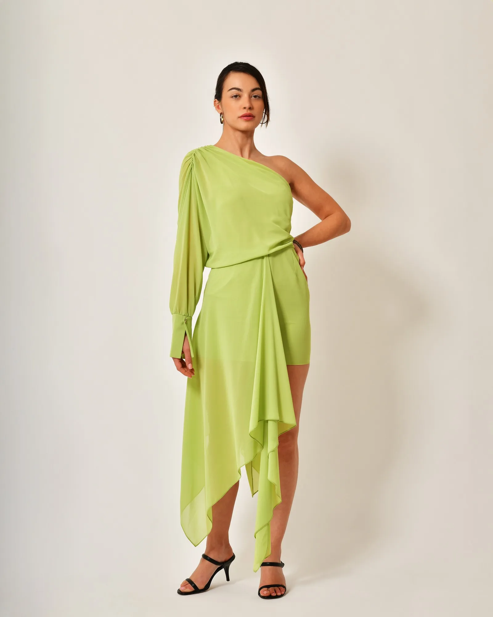 Robe verte en crêpe fluide Patrizia Pepe 