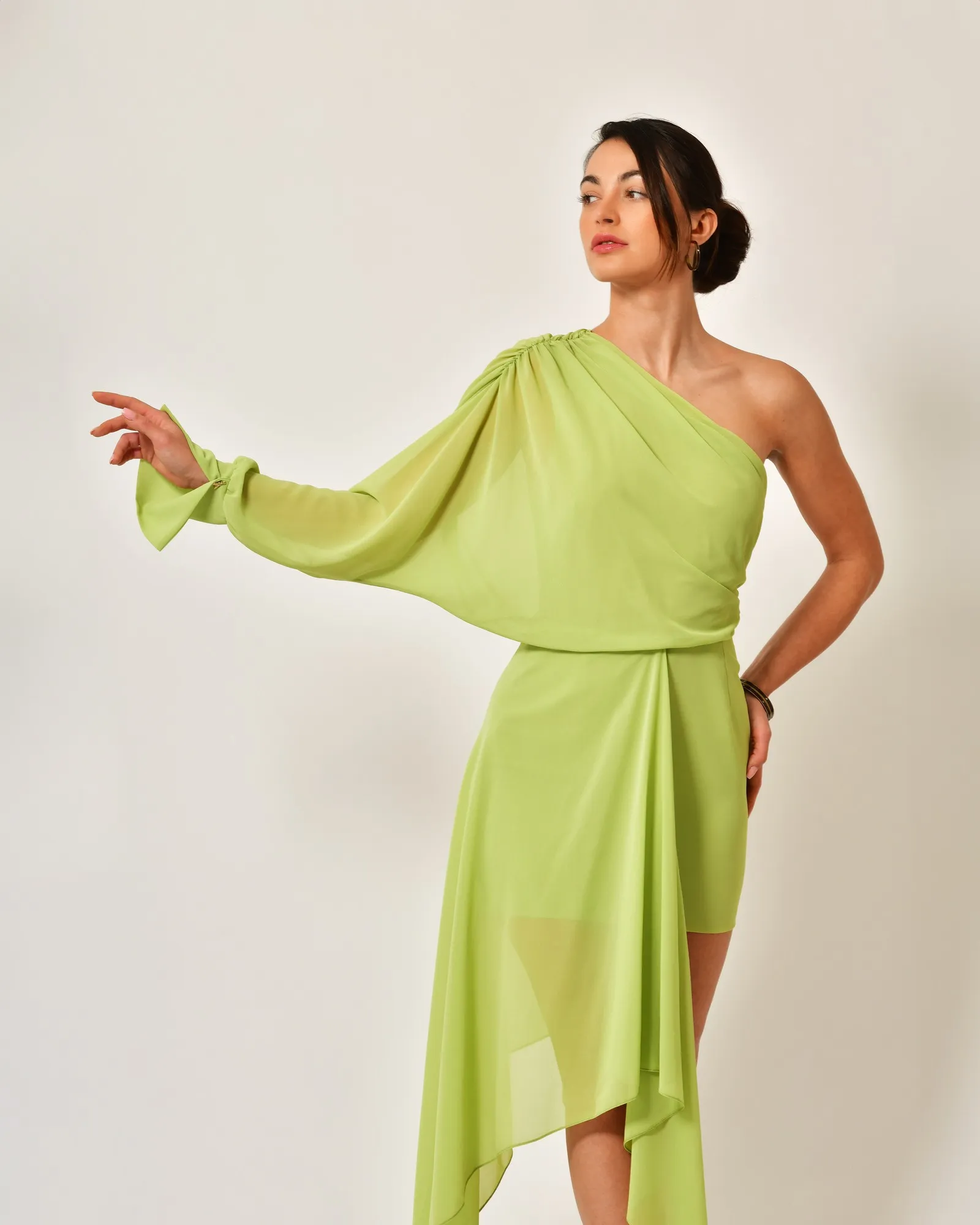 Robe verte en crêpe fluide Patrizia Pepe 