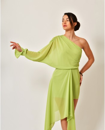 Robe verte en crêpe fluide Patrizia Pepe 