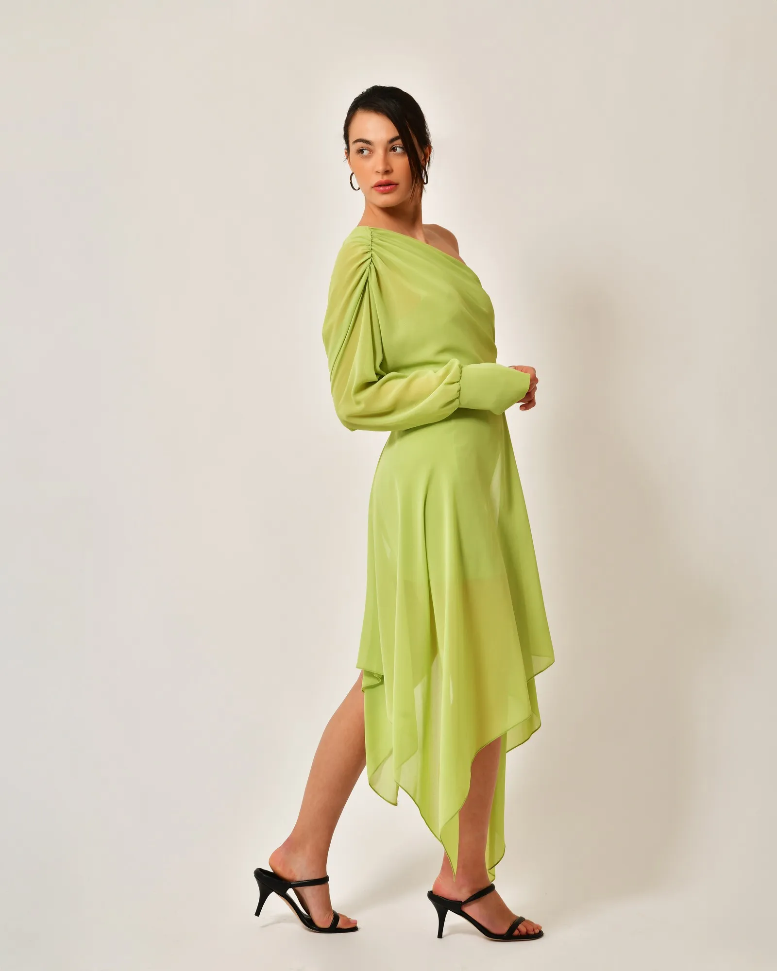 Robe verte en crêpe fluide Patrizia Pepe 