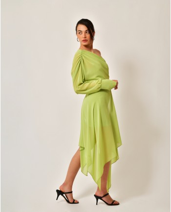 Robe verte en crêpe fluide Patrizia Pepe 