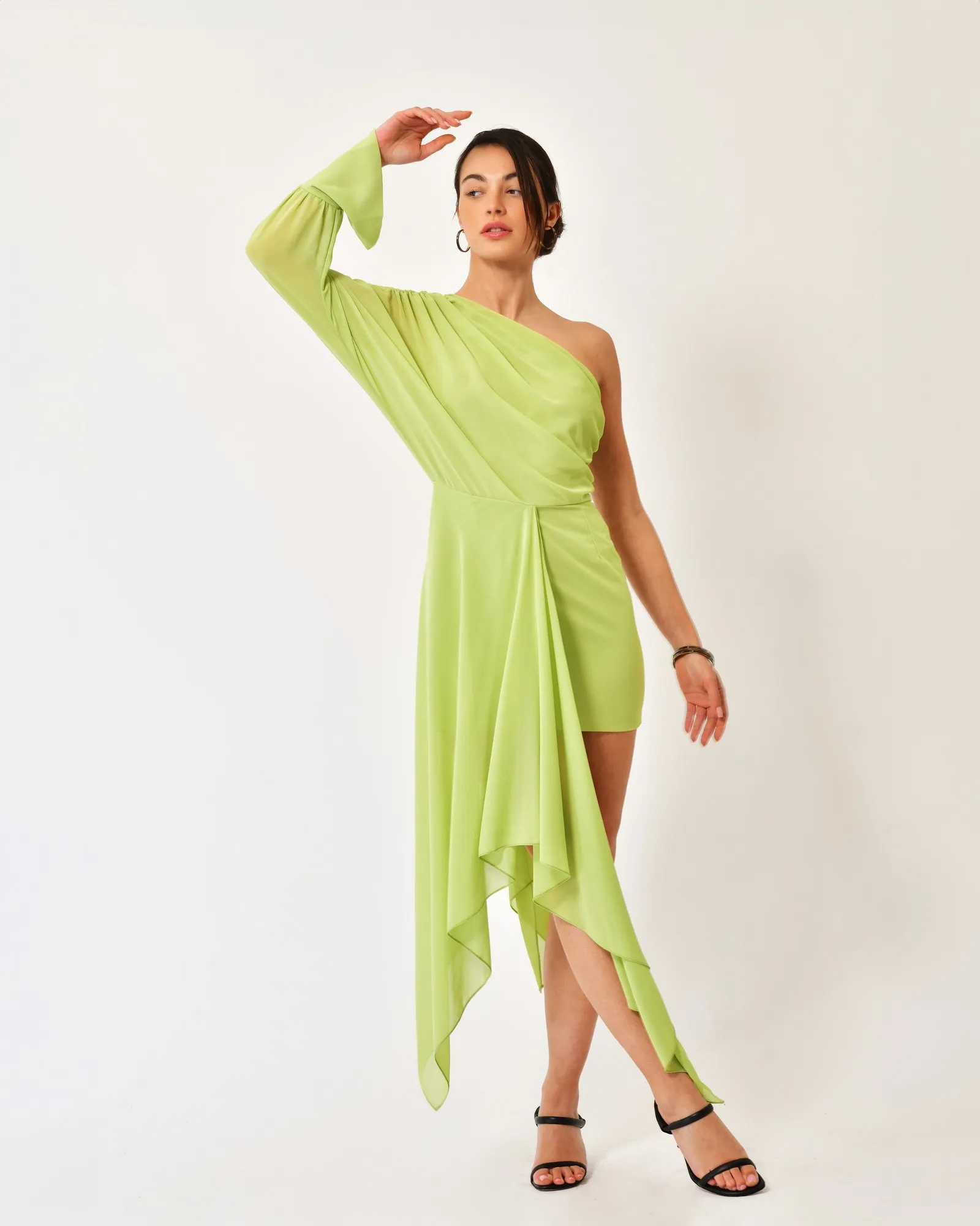 Robe verte en crêpe fluide Patrizia Pepe 