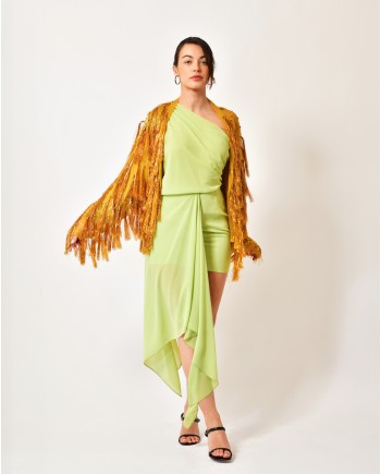 Robe verte en crêpe fluide Patrizia Pepe 