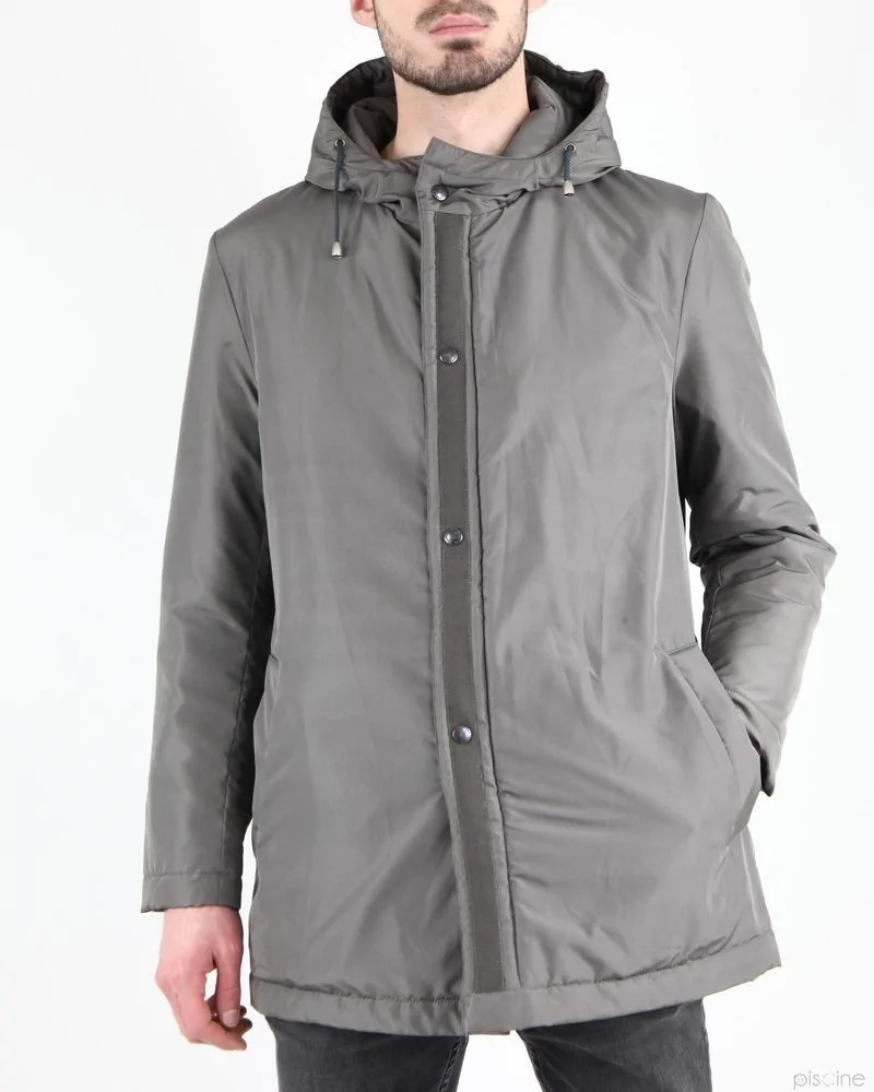 Coupe-vent gris imperméable à capuche Aquarama 