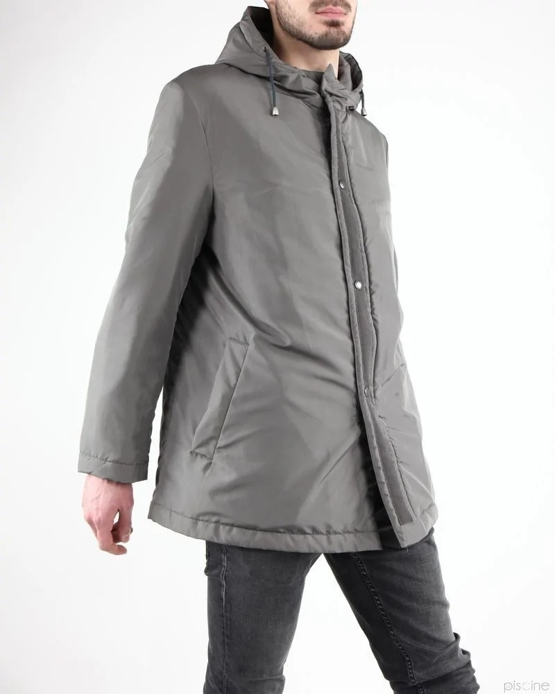 Coupe-vent gris imperméable à capuche Aquarama 