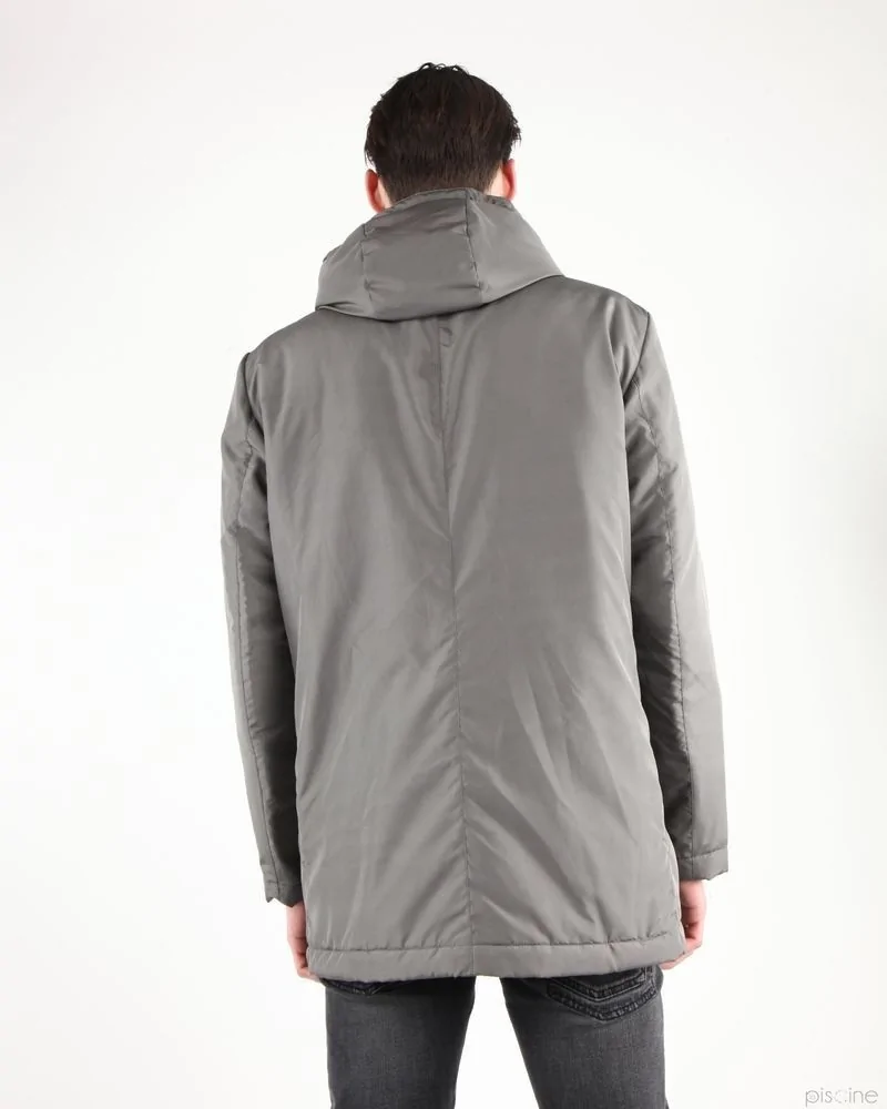 Coupe-vent gris imperméable à capuche Aquarama 