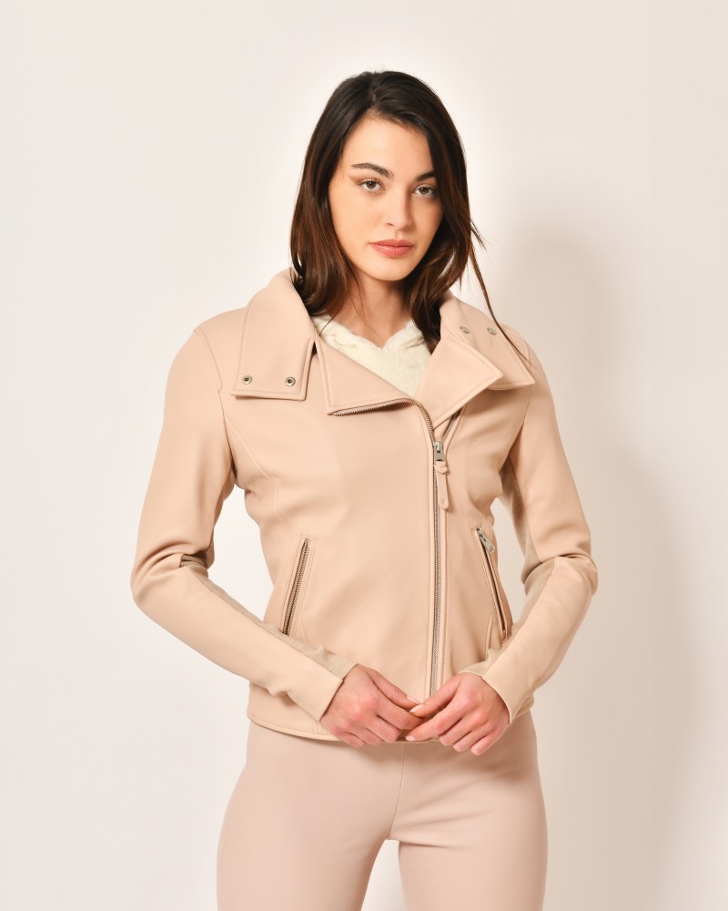 Veste perfecto en cuir rose Mackage 