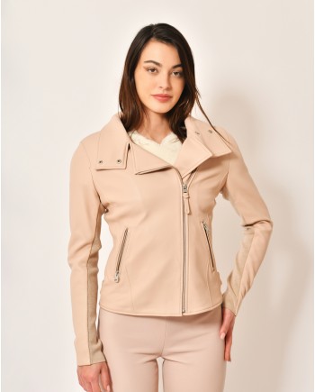 Veste perfecto en cuir rose Mackage 