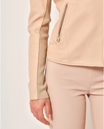 Veste perfecto en cuir rose Mackage 