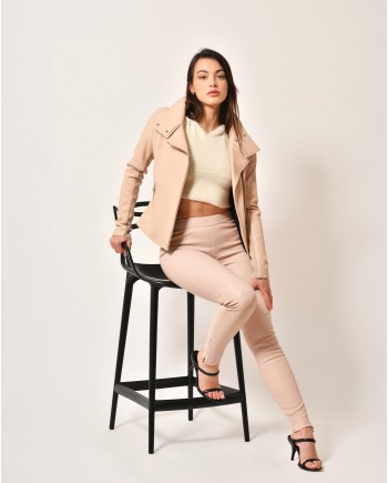 Veste perfecto en cuir rose Mackage 