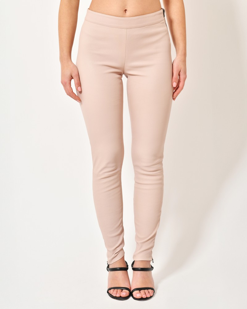 Pantalon en cuir rose Mackage 