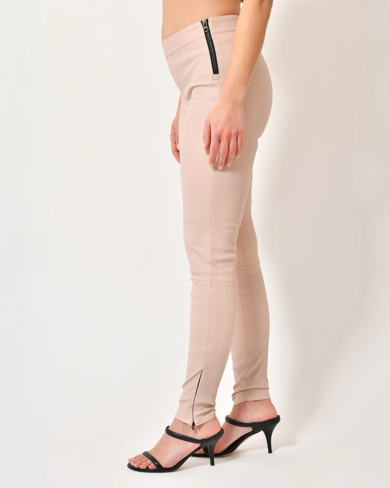 Pantalon en cuir rose Mackage 