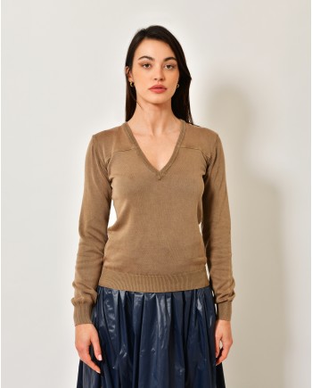 Pull en maille marron Prada 