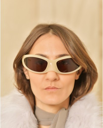 Lunettes en acétate beige Balenciaga 