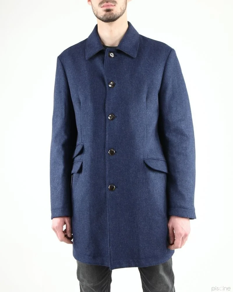 Manteau bleu habillé en laine Aquarama 