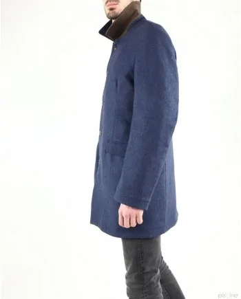 Manteau bleu habillé en laine Aquarama 