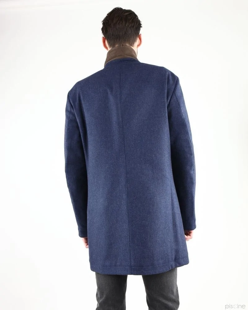 Manteau bleu habillé en laine Aquarama 