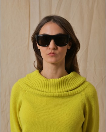 Lunettes en acétate noir et vert Bottega Veneta 