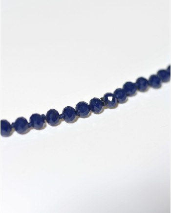 Collier en perles bleues marine Edward Achour 