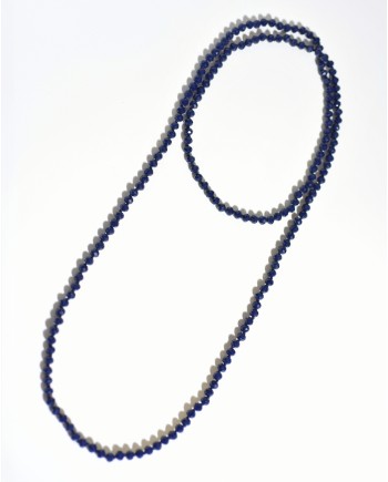 Collier en perles bleues marine Edward Achour 