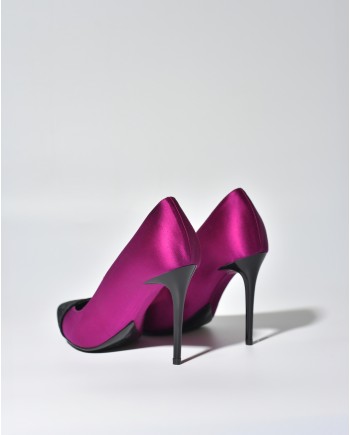 Escarpins en satin violet Simona Corsellini 