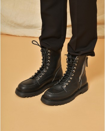 Bottines en cuir noir Premiata 