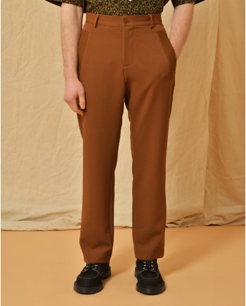 Pantalon en sergé large camel Daniele Alessandrini 