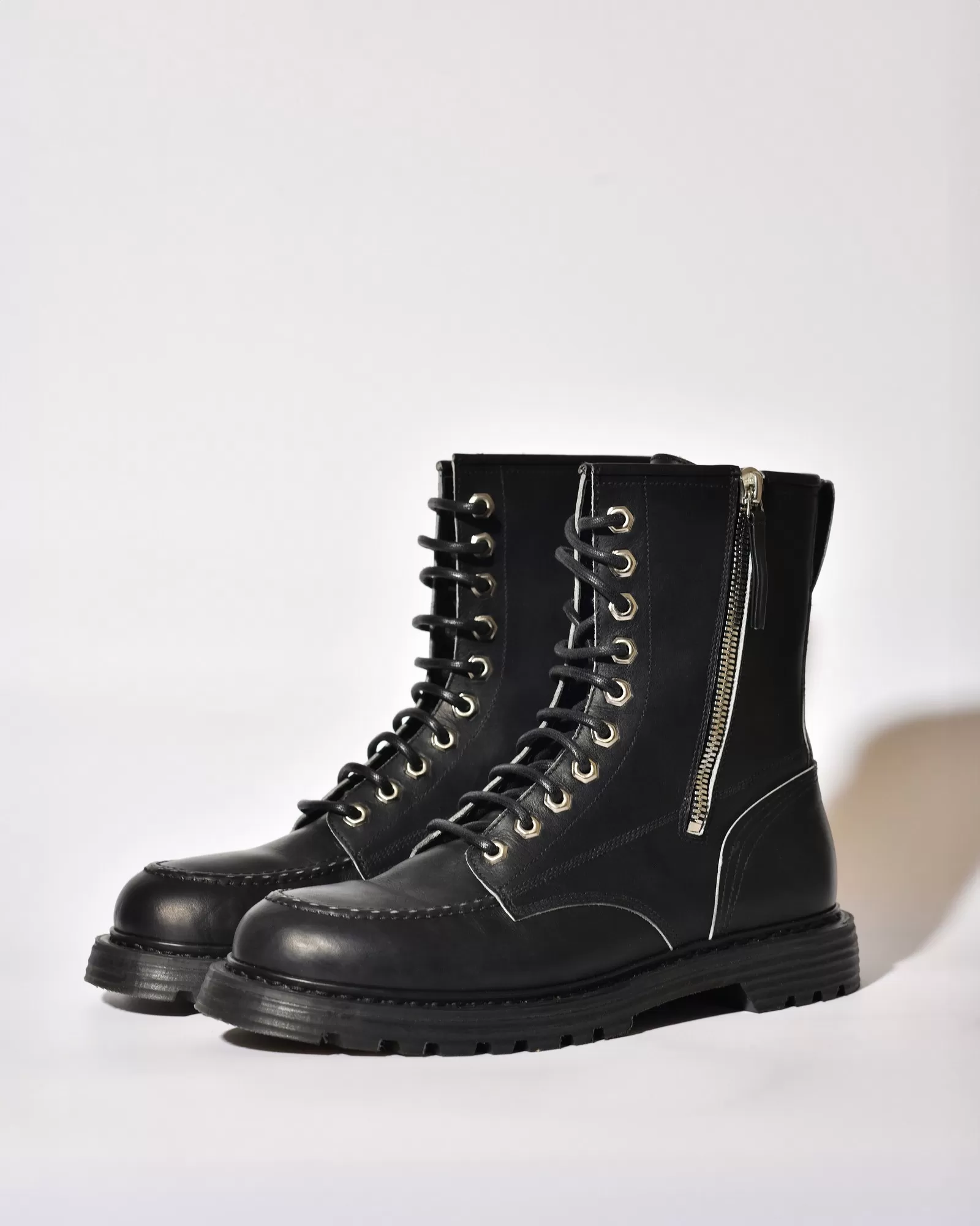 Bottines en cuir noir Premiata 