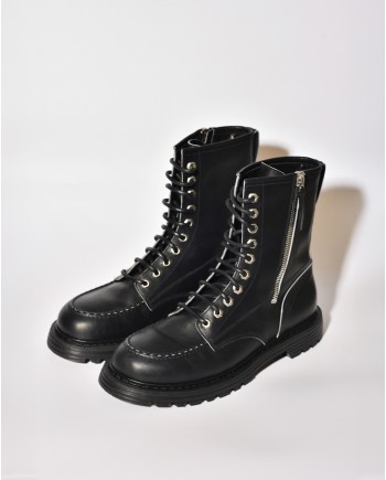 Bottines en cuir noir Premiata 