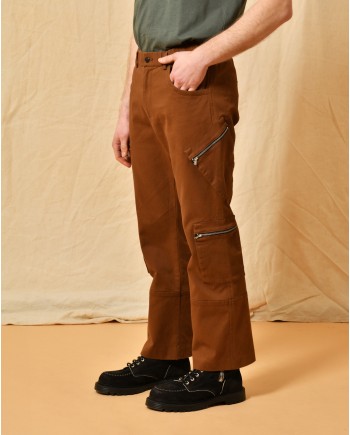 Pantalon cargo en coton camel Daniele Alessandrini 