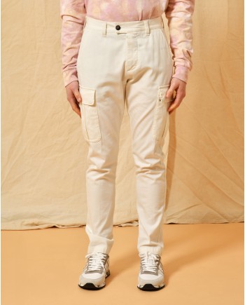 Pantalon cargo en coton blanc Eleventy 