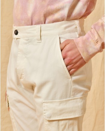 Pantalon cargo en coton blanc Eleventy 