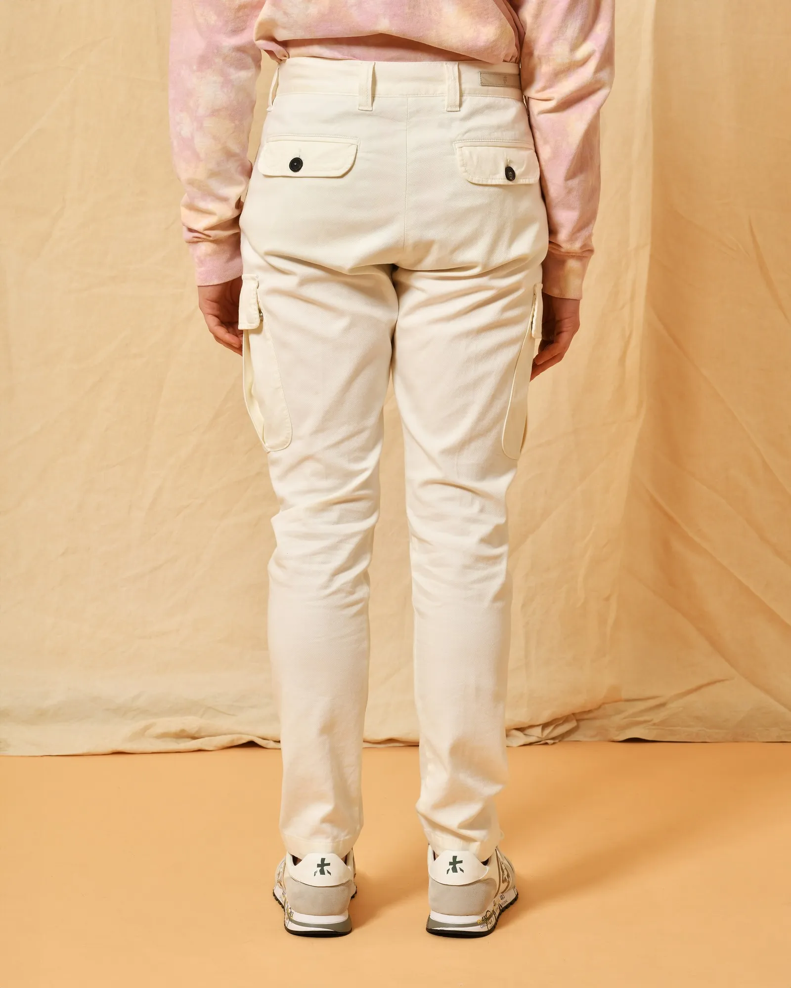 Pantalon cargo en coton blanc Eleventy 