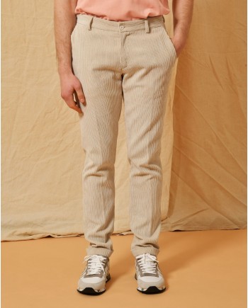 Pantalon en velours côtelé beige Daniele Alessandrini 