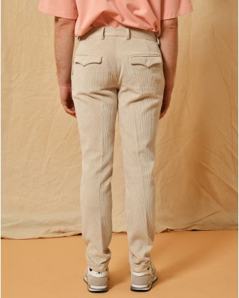 Pantalon en velours côtelé beige Daniele Alessandrini 