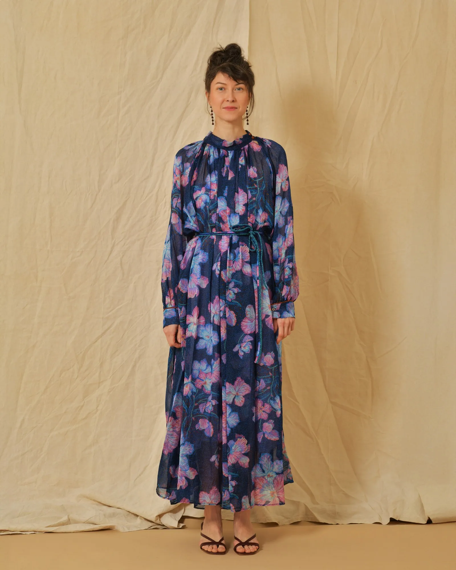 Robe en soie à imprimé floral Forte Forte 