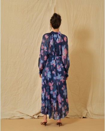 Robe en soie à imprimé floral Forte Forte 