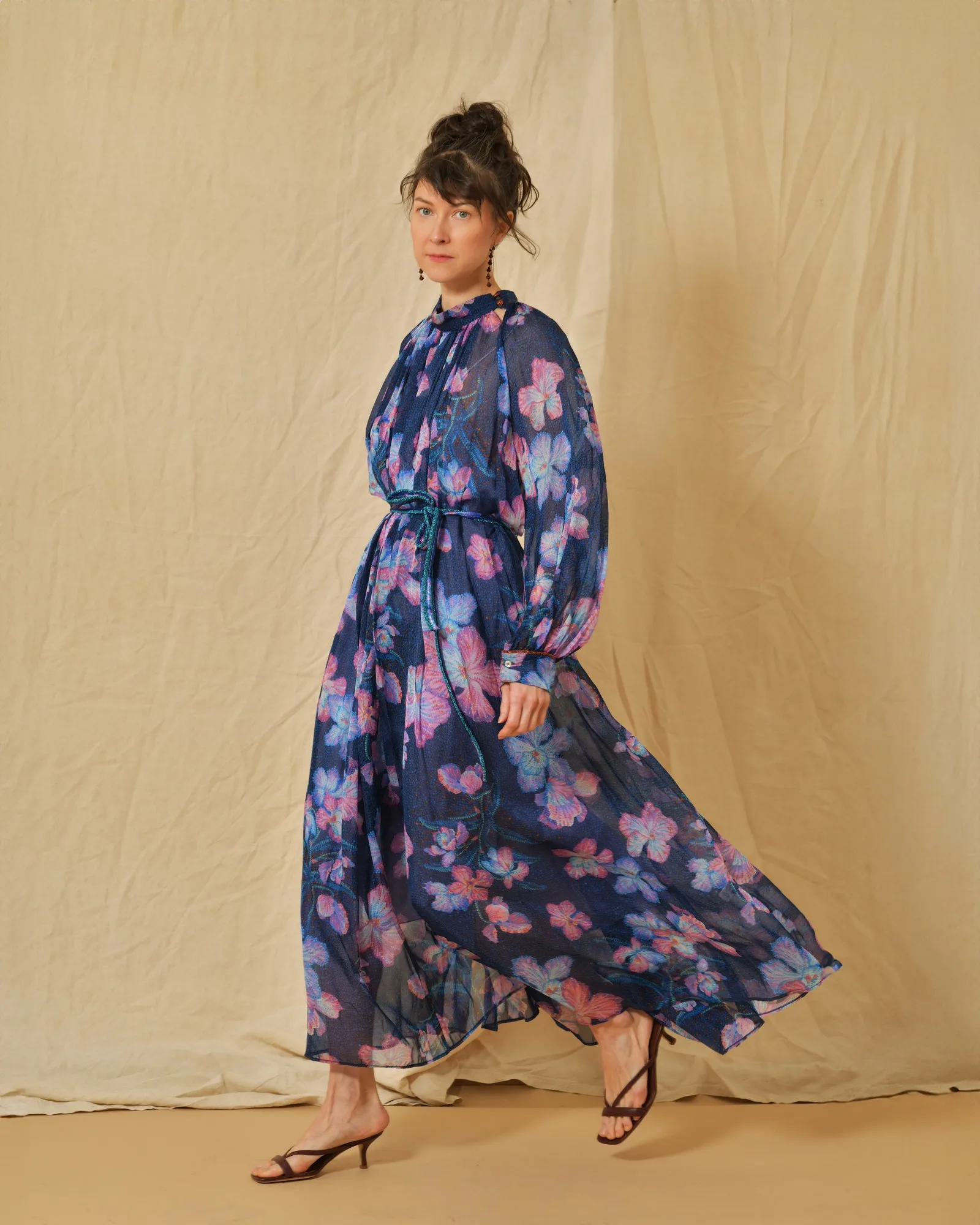 Robe en soie à imprimé floral Forte Forte 